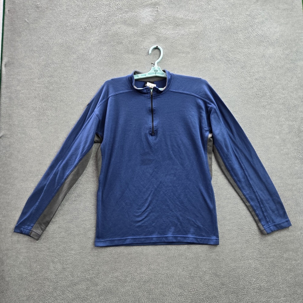 Breathe Women Sweatshirt L Blue Zipper Long Sleeve READ